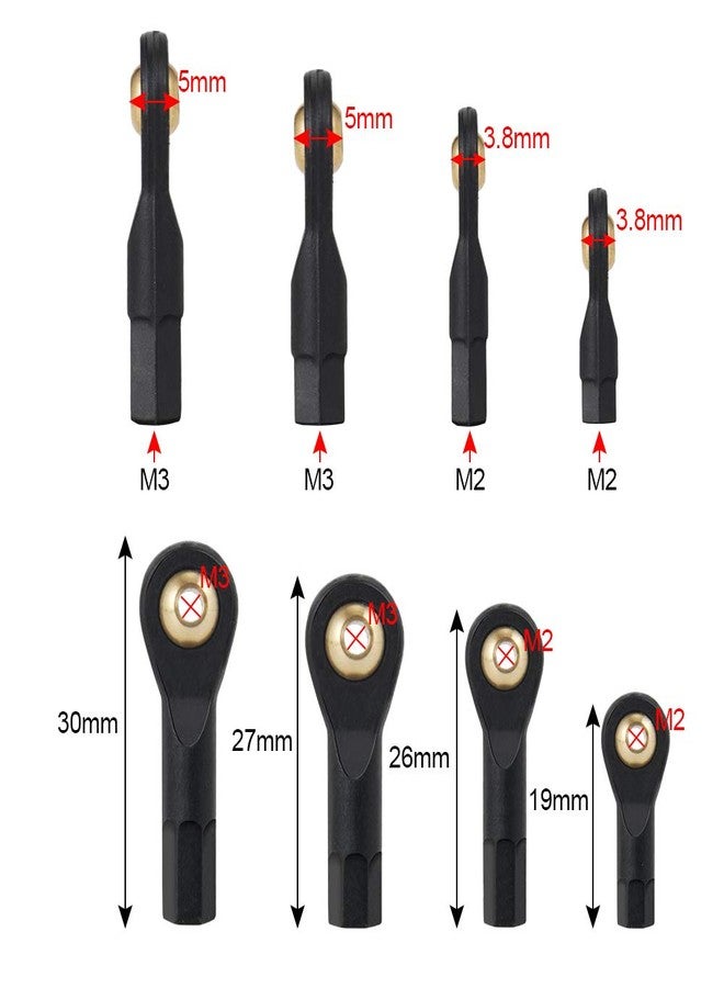 QUE-T 10pcs Ball Head Holder Tie Rod End M2 Ball Joint Linkage for RC Hobby Model Car Truck Boat (19mm) - Image 2